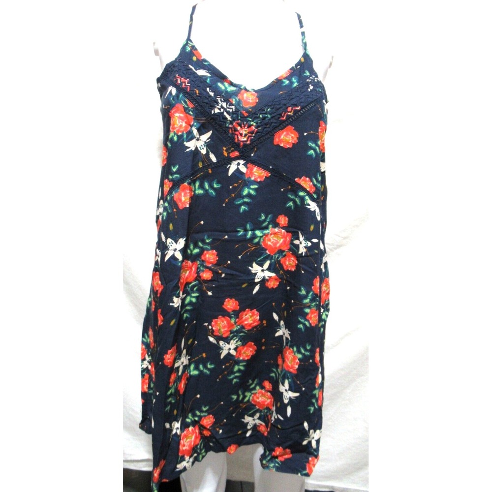 Roxy Brand Surf Women's Size XS Blue & Orange Floral Print‎ Mini Sundress